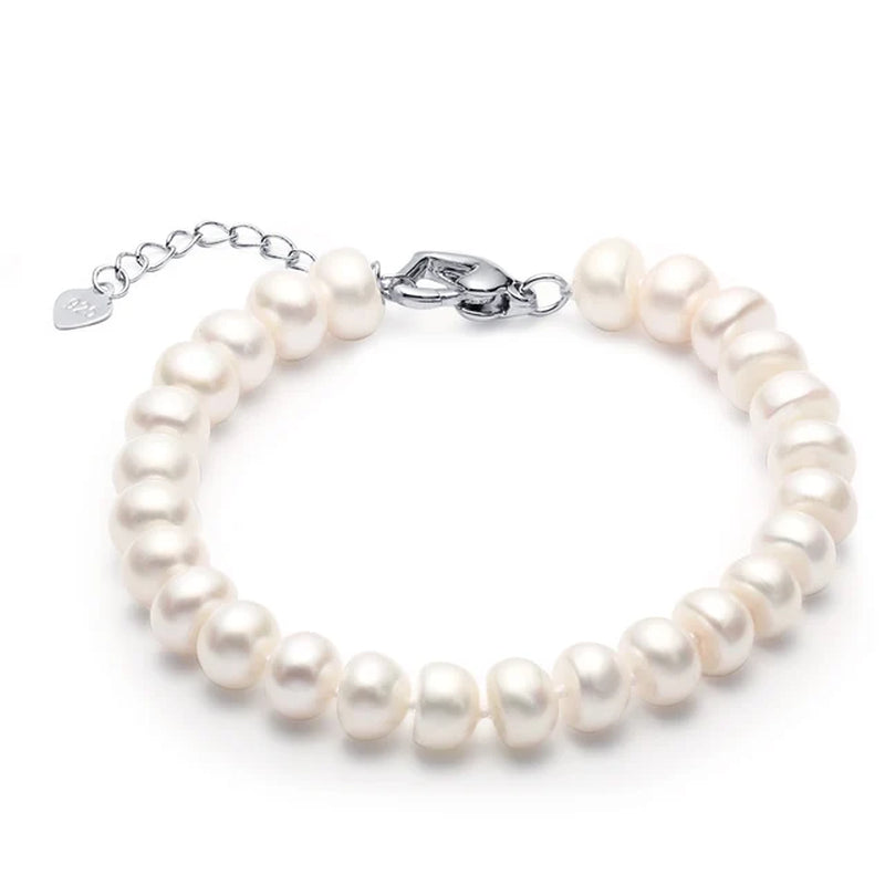 High Quality Natural Freshwater Pearl Bracelets Gift for Women Amazing Price 8-9Mm Pearl Jewelry Silver 925 Bracelet Jewellery